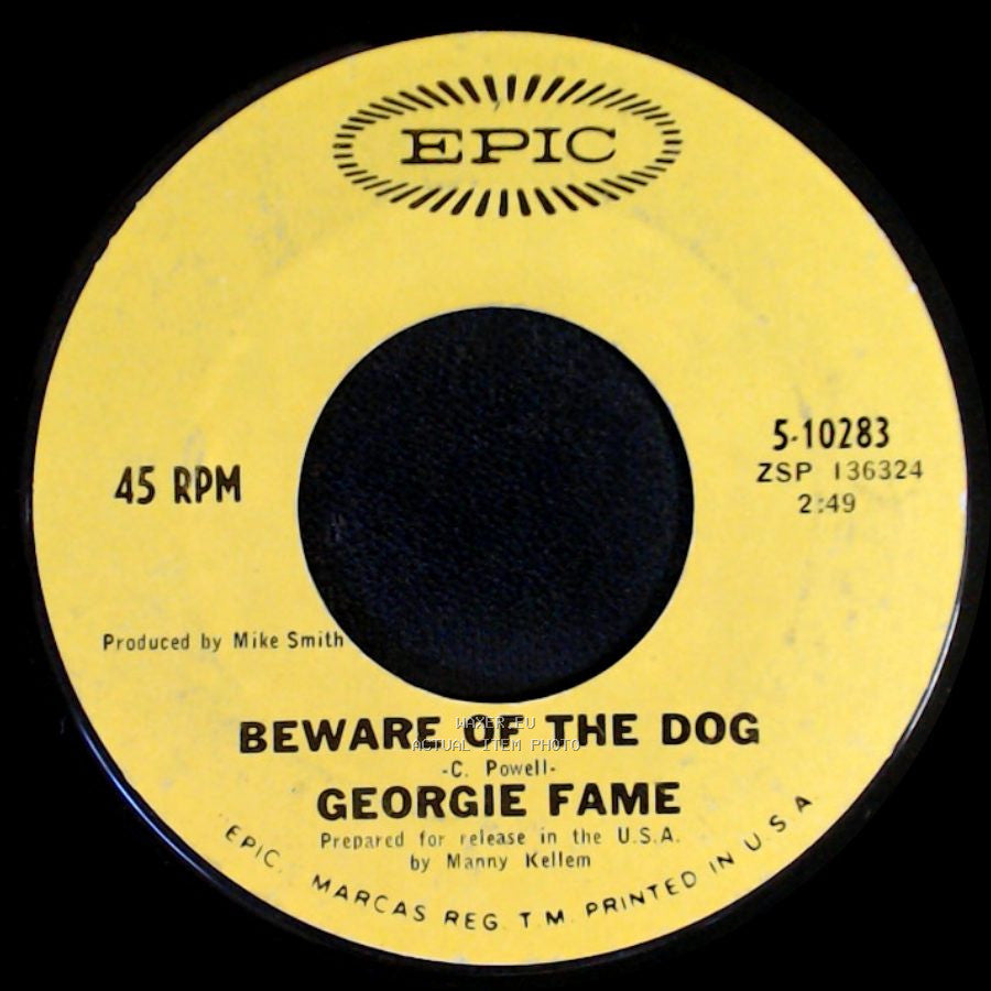 Georgie Fame - Beware Of The Dog / The Ballad Of Bonnie And Clyde side A