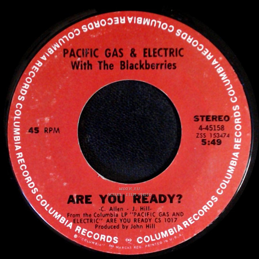 Pacific Gas & Electric / Pacific Gas & Electric With The Blackberries - Staggolee / Are You Ready? side B