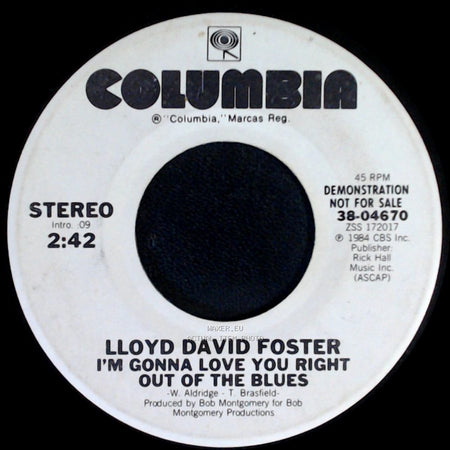 Lloyd David Foster - I'm Gonna Love You Right Out Of The Blues / I'm Gonna Love You Right Out Of The Blues side B
