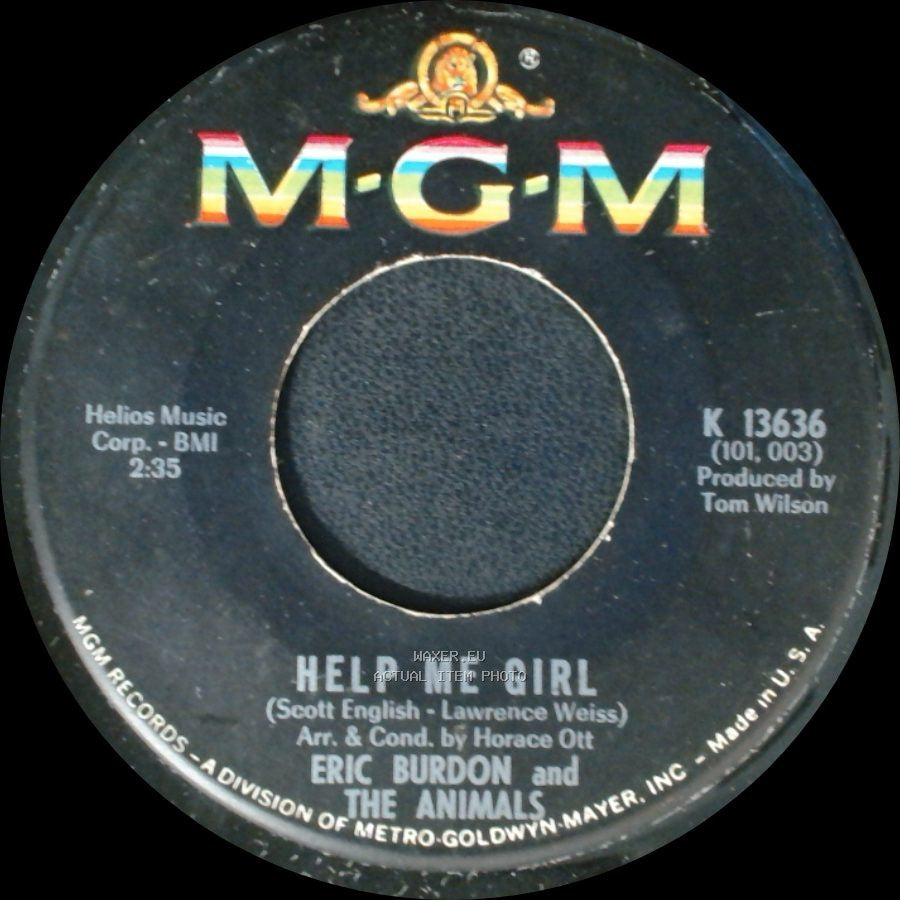 Eric Burdon And The Animals - Help Me Girl / That Ain't Where It's At side A