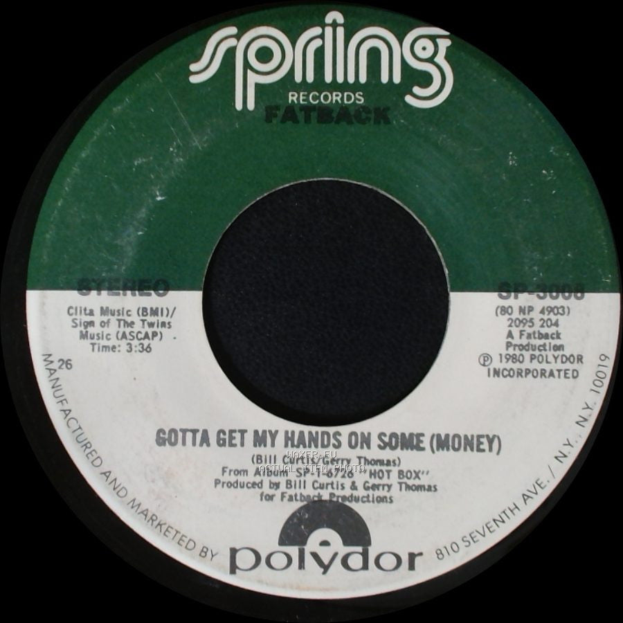 Street Band / Fatback - Fatback / Gotta Get My Hands On Some (Money) side B
