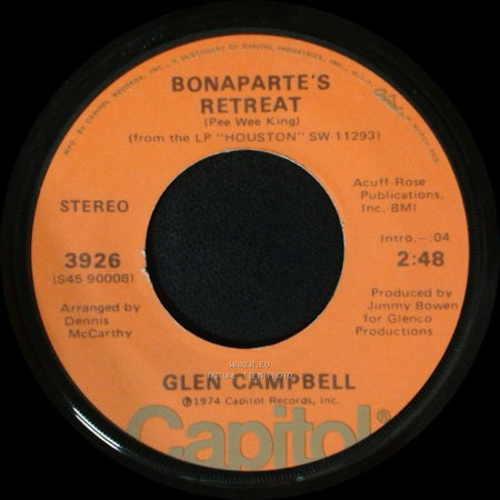 Glen Campbell - Bonaparte's Retreat / Too Many Mornings side A
