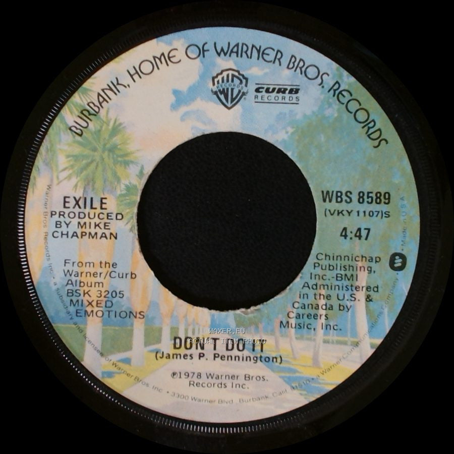 Exile - Kiss You All Over (Edit) / Don't Do It side B