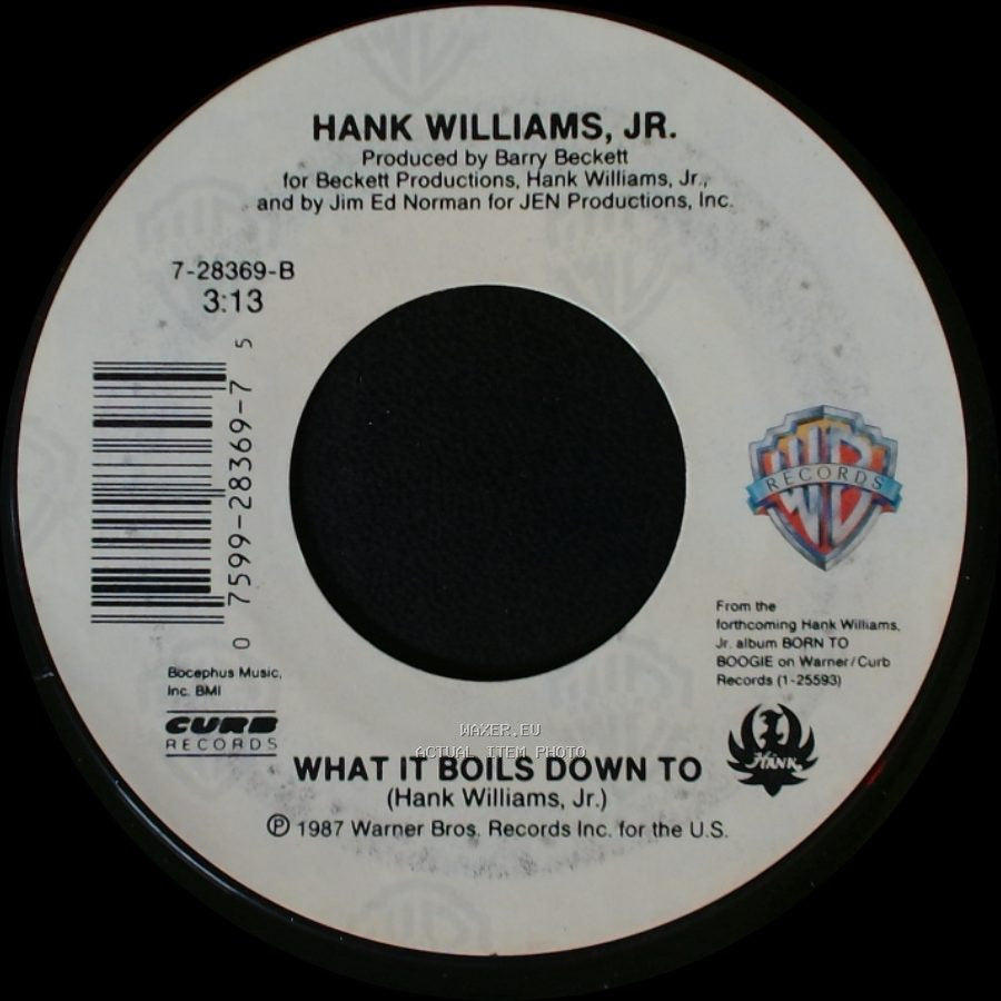 Hank Williams, Jr. - Born To Boogie / What It Boils Down To side A