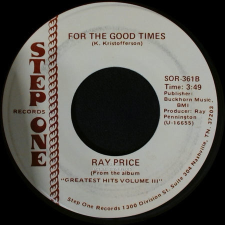 Ray Price - Please Don't Talk About Me When I'm Gone / For The Good Times side B