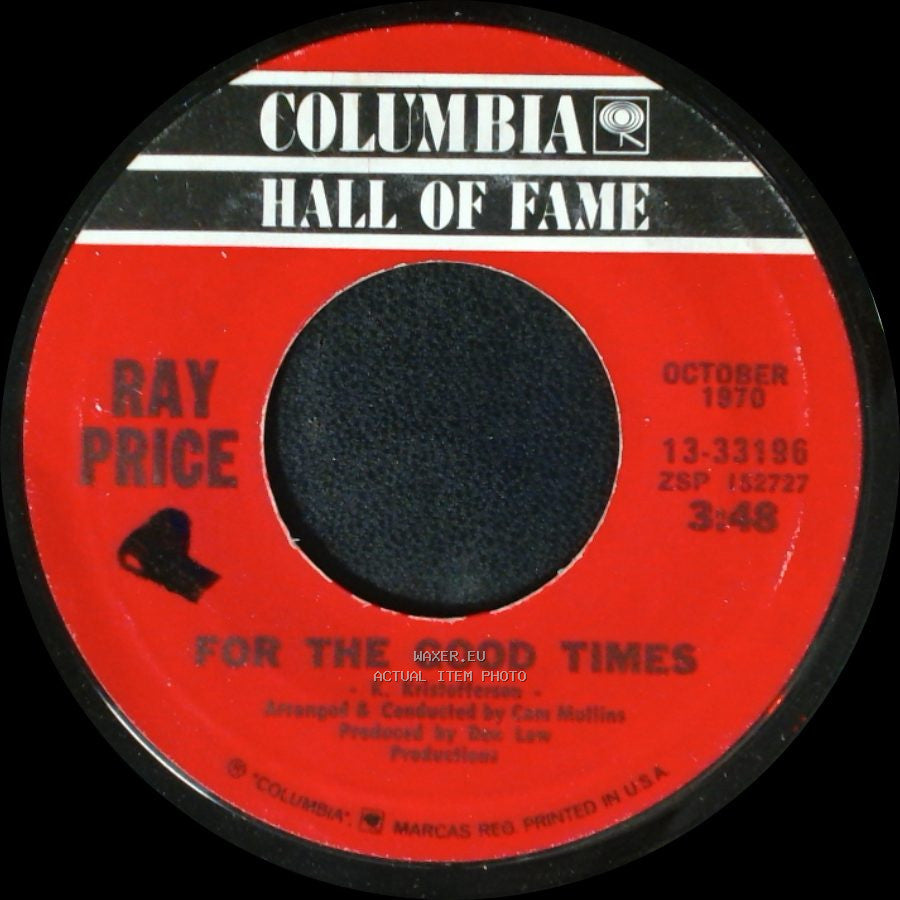 Ray Price - For The Good Times / I Won't Mention It Again side A