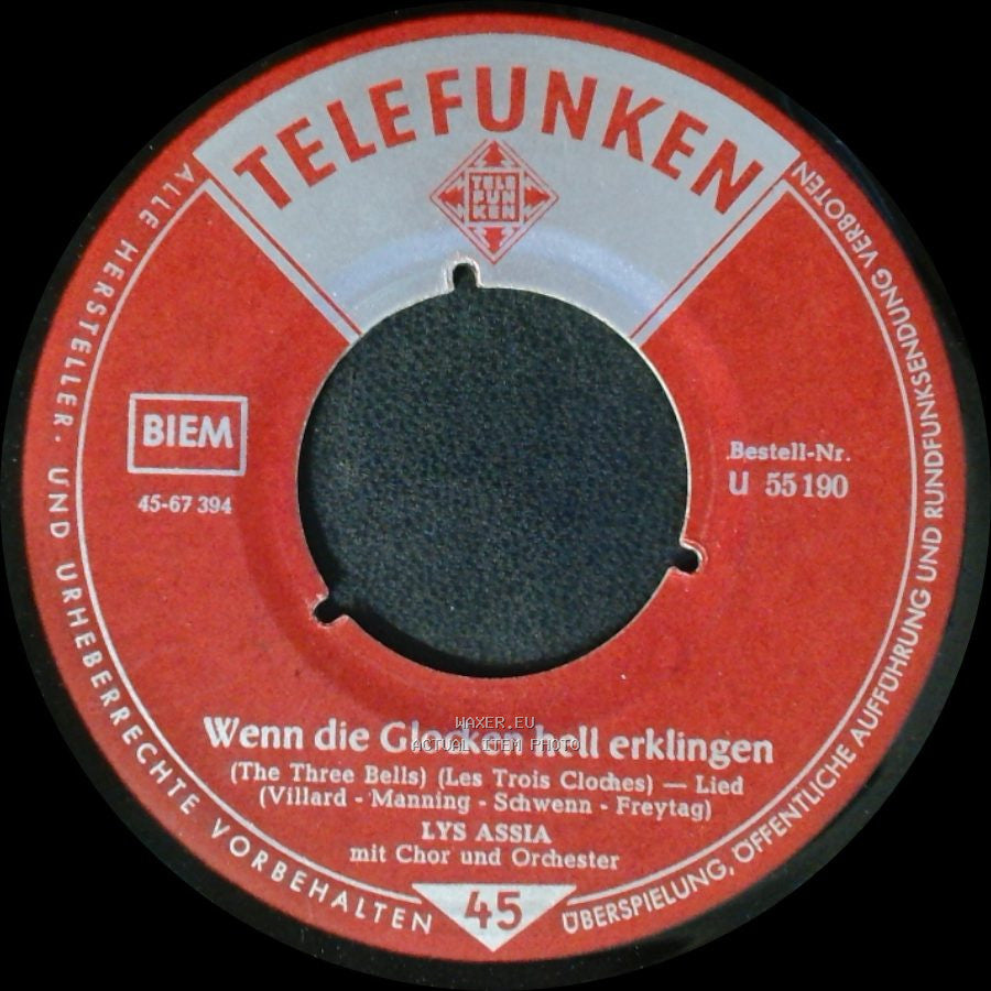 Lys Assia - Mamatschi / Wenn Die Glocken Hell Erklingen (The Three Bells) (Les Trois Cloches) side B