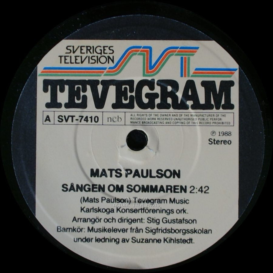 Mats Paulson - Min Fågel Fenix / Sången Om Sommaren side B