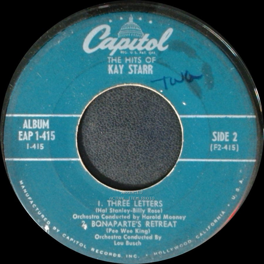 Kay Starr - Wheel Of Fortune / Comes A-Long A-Love / Unknown Title B side B