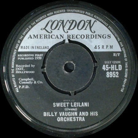 Billy Vaughn And His Orchestra - Sweet Leilani / Morgen (One More Sunrise) side A