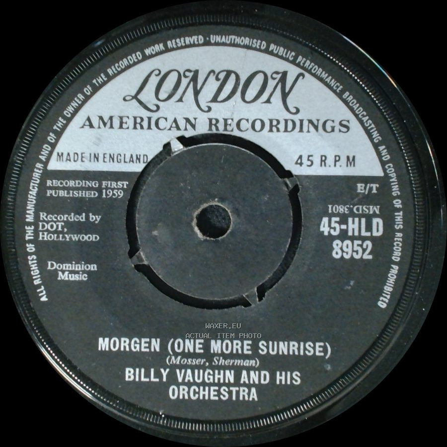 Billy Vaughn And His Orchestra - Sweet Leilani / Morgen (One More Sunrise) side B