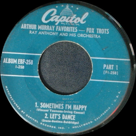 Ray Anthony And His Orchestra - Arthur Murray Favorites - Fox Trots / Arthur Murray Favorites — Fox Trots side A