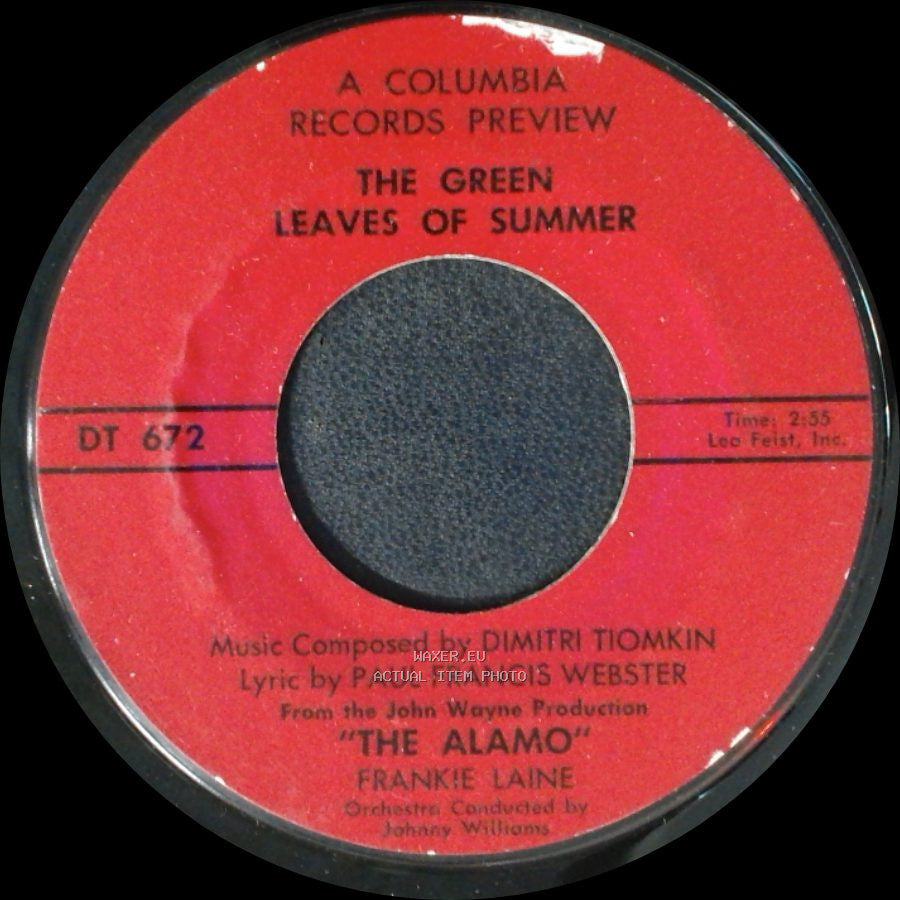 Frankie Laine - The Green Leaves Of Summer / The Green Leaves Of Summer side A