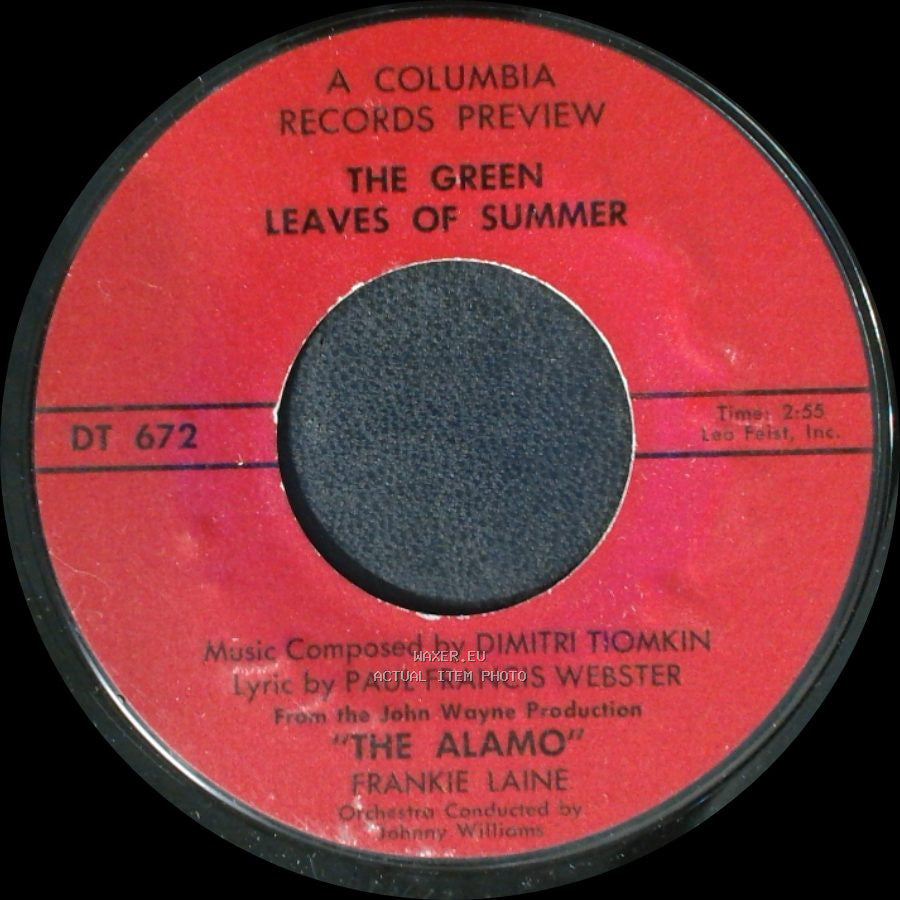 Frankie Laine - The Green Leaves Of Summer / The Green Leaves Of Summer side B