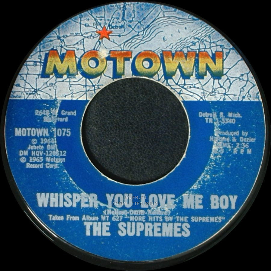 The Supremes - Back In My Arms Again / Whisper You Love Me Boy side B