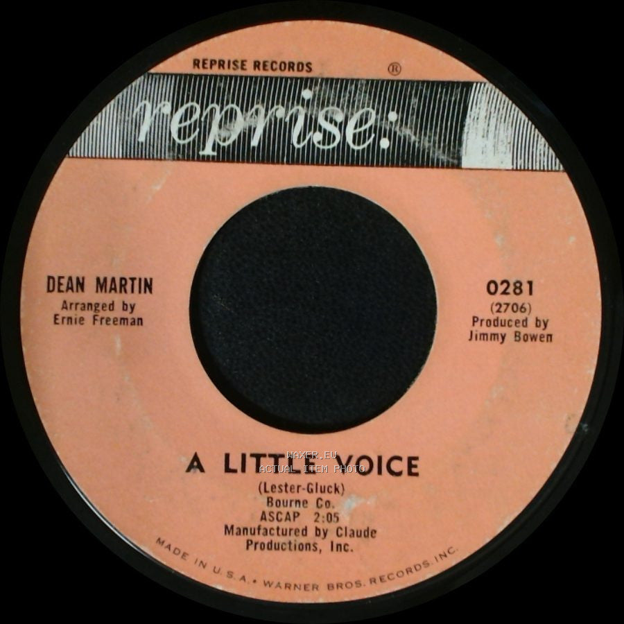 Dean Martin - Everybody Loves Somebody / A Little Voice side B