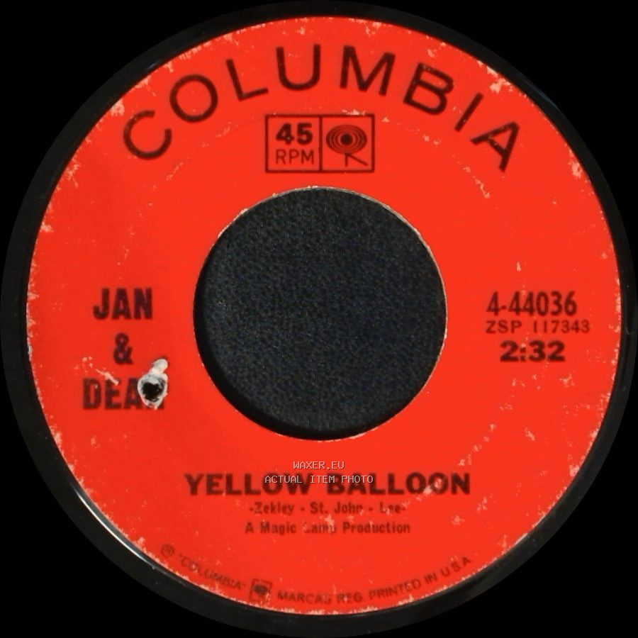 Jan & Dean - Taste Of Rain / Yellow Balloon side B