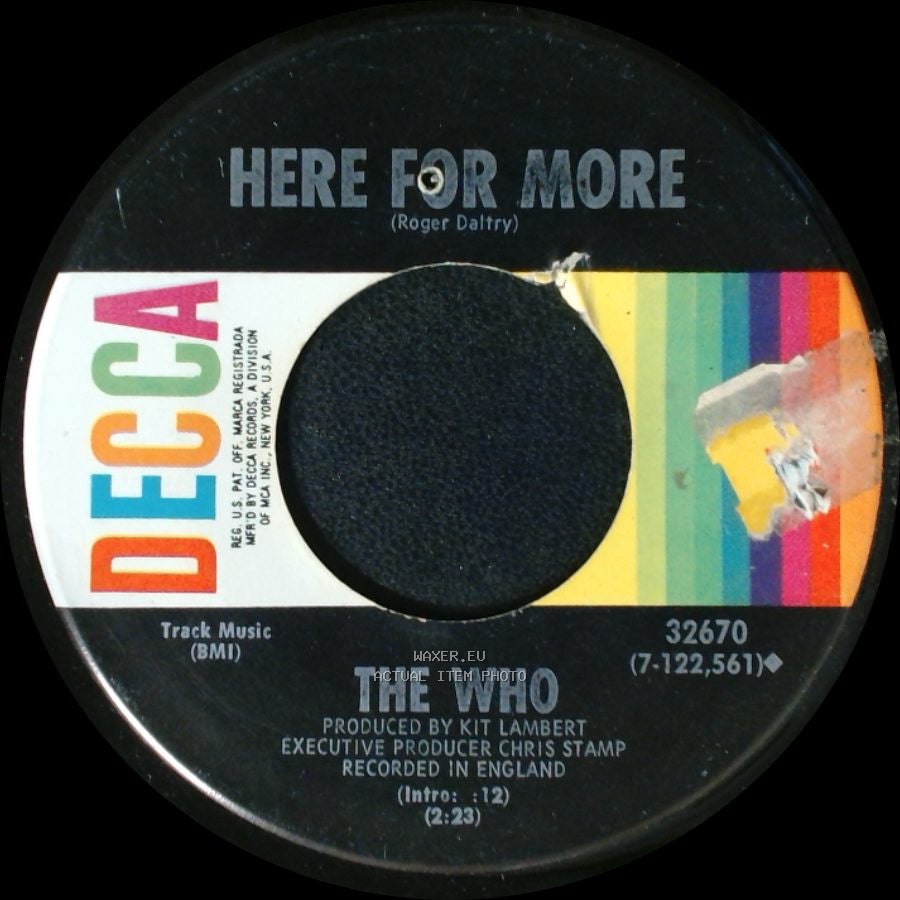 The Who - The Seeker / Here For More side B