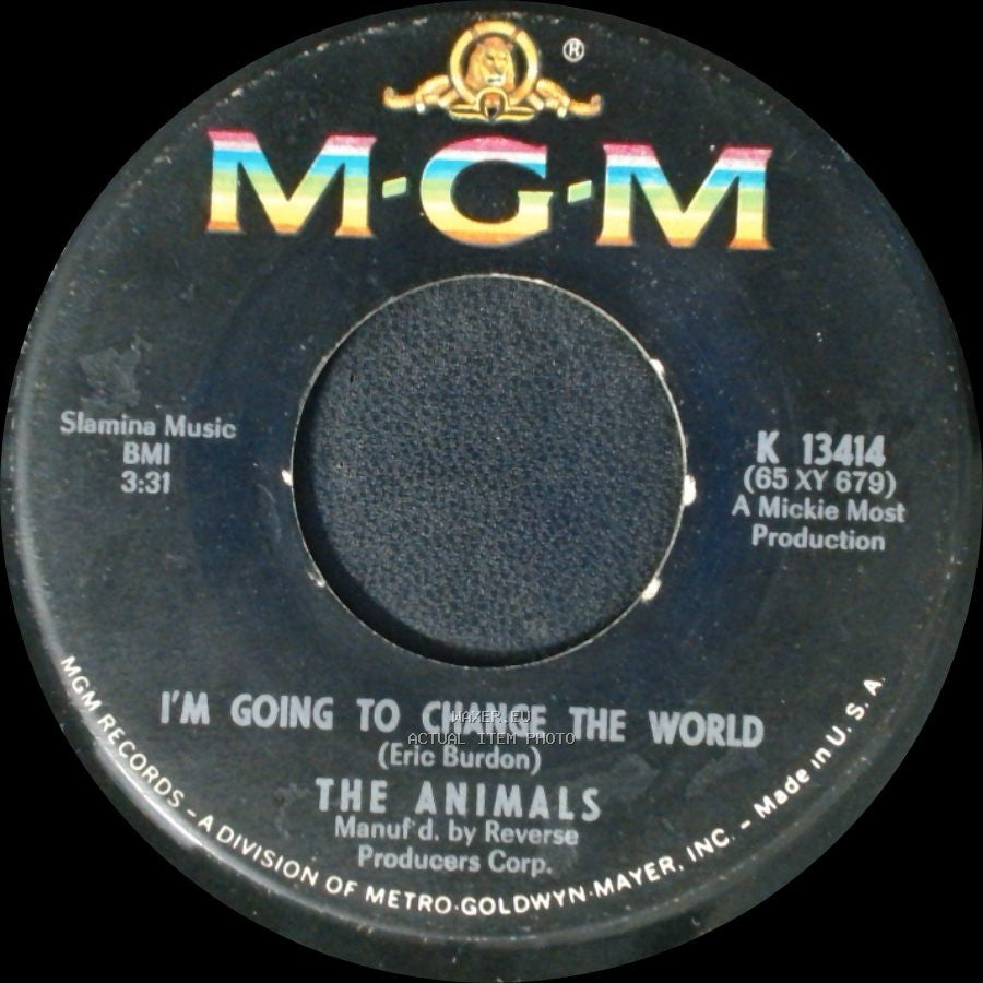 The Animals - It's My Life / I'm Going To Change The World side B
