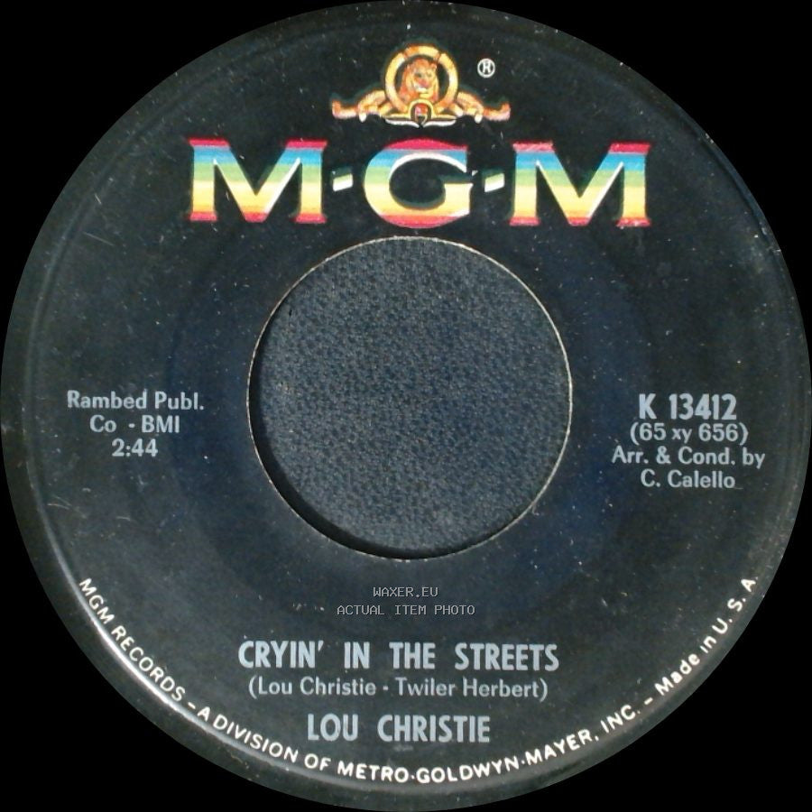 Lou Christie - Cryin' In The Streets / Lightnin' Strikes side A