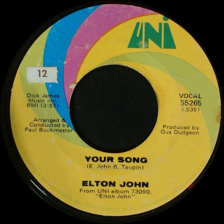 Elton John - Your Song / Take Me To The Pilot side A
