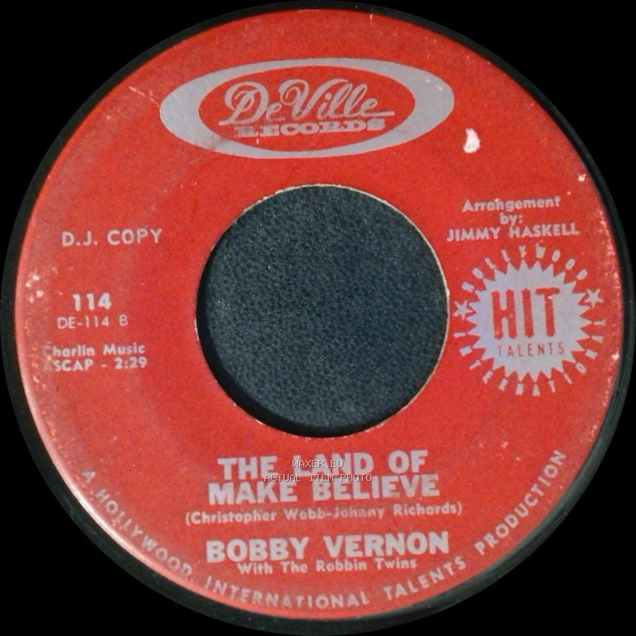 Bobby Vernon - Blue Over You / The Land Of Make Believe side B