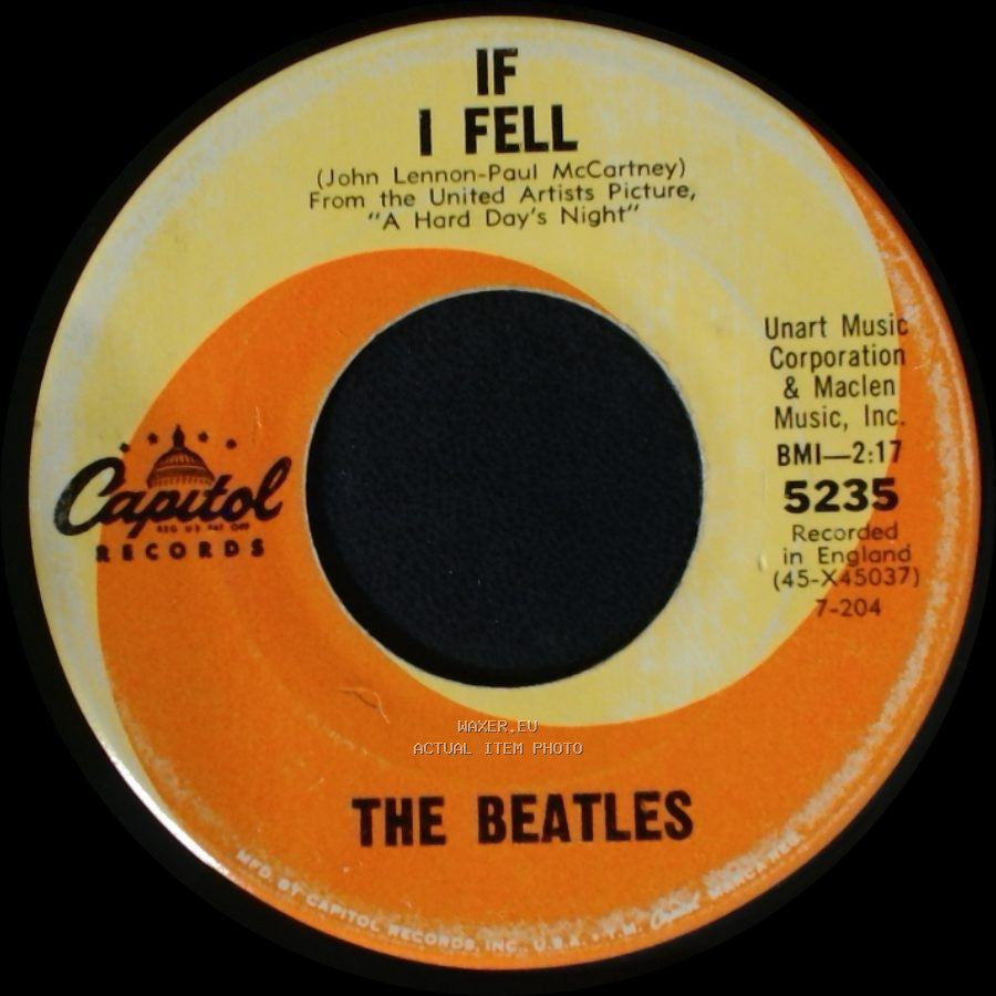 The Beatles - And I Love Her / If I Fell side B