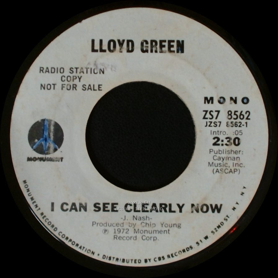 Lloyd Green - I Can See Clearly Now / I Can See Clearly Now side A