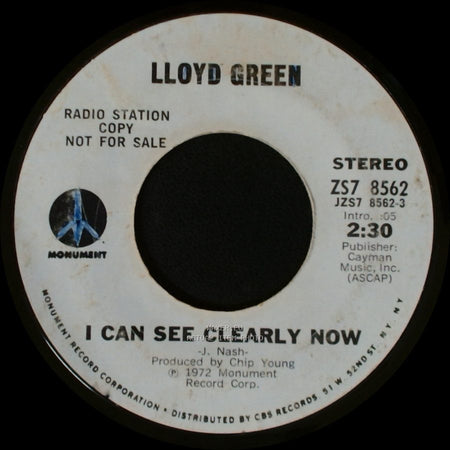 Lloyd Green - I Can See Clearly Now / I Can See Clearly Now side B