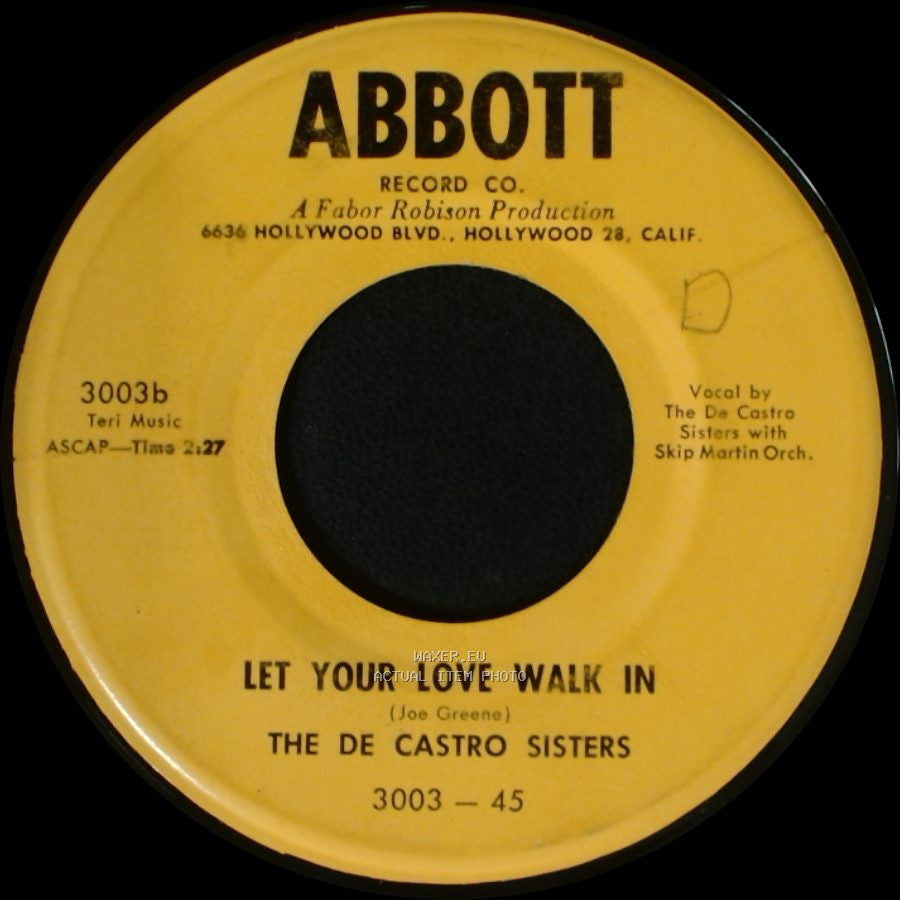 The De Castro Sisters - Boom Boom Boomerang / Let Your Love Walk In side B