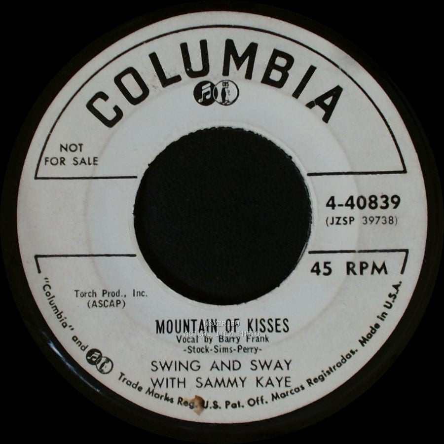 Swing And Sway With Sammy Kaye - I Met A Girl / Mountain Of Kisses side B