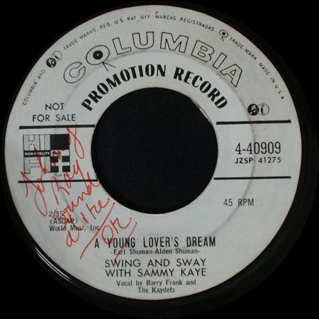 Swing And Sway With Sammy Kaye - Wat A Satiday Night / A Young Lover's Dream side B