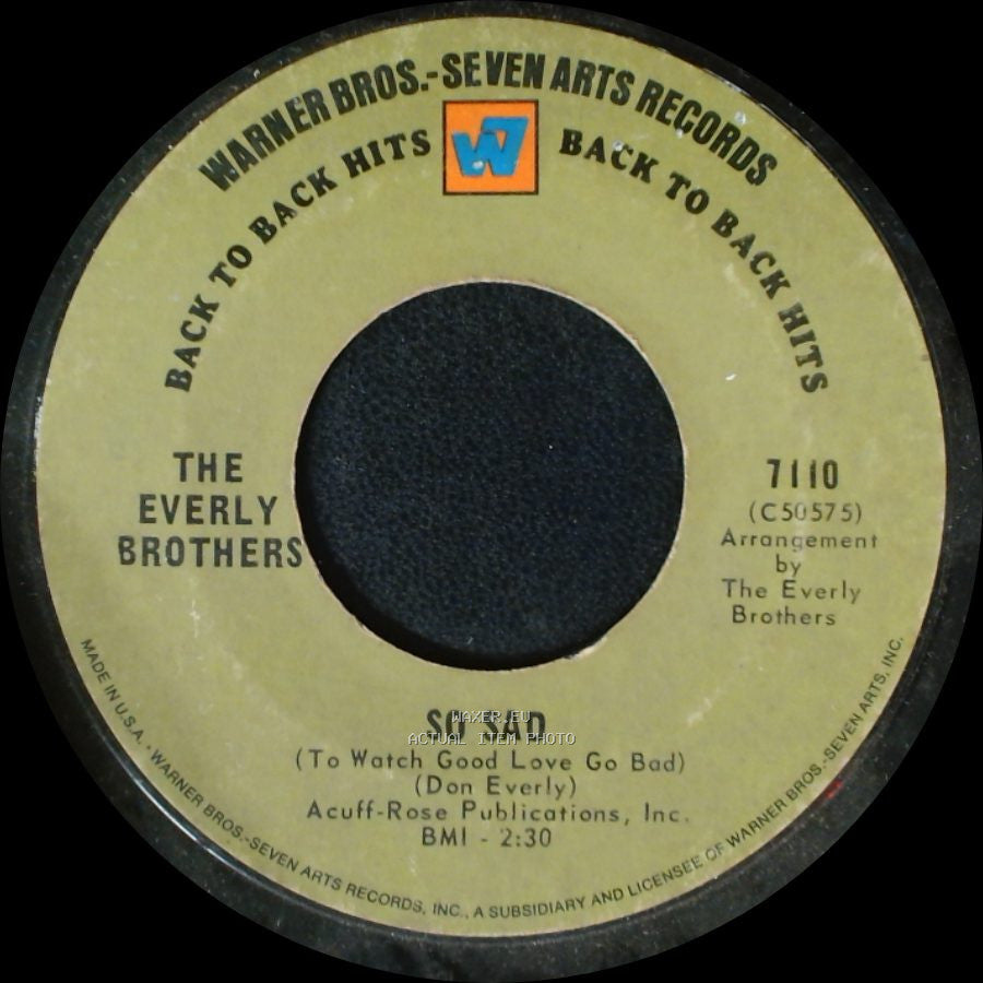 The Everly Brothers - So Sad (To Watch Good Love Go Bad) / Cathy's Clown side A
