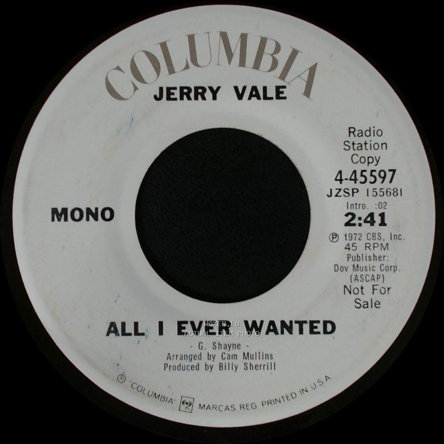 Jerry Vale - Smile / All I Ever Wanted side B