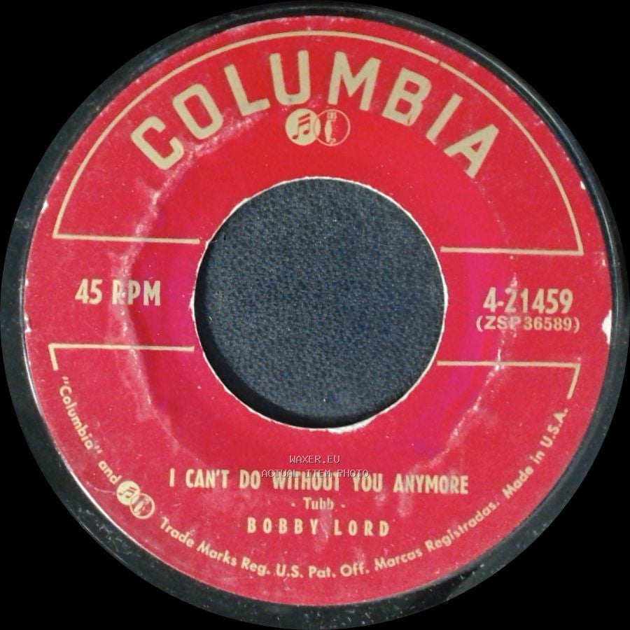Bobby Lord - Don't Make Me Laugh / I Can't Do Without You Anymore side B