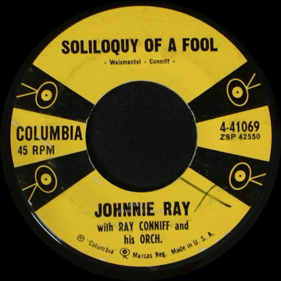 Johnnie Ray With Ray Conniff And His Orch. - Miss Me Just A Little / Soliloquy Of A Fool side B