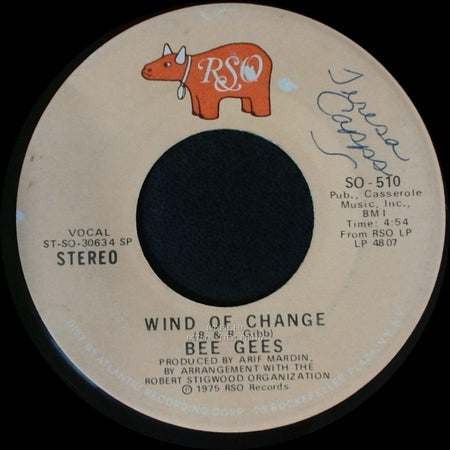 Bee Gees - Jive Talkin' / Wind Of Change side B