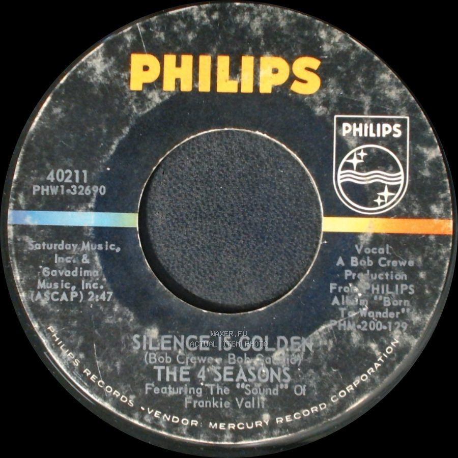 The 4 Seasons - Rag Doll / Silence Is Golden side B