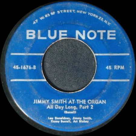 Jimmy Smith / Jimmy Smith At The Organ - All Day Long, Part 2 / All Day Long, Part 1 side A