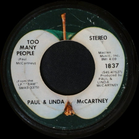 Paul & Linda Mccartney - Too Many People / Uncle Albert / Admiral Halsey side A