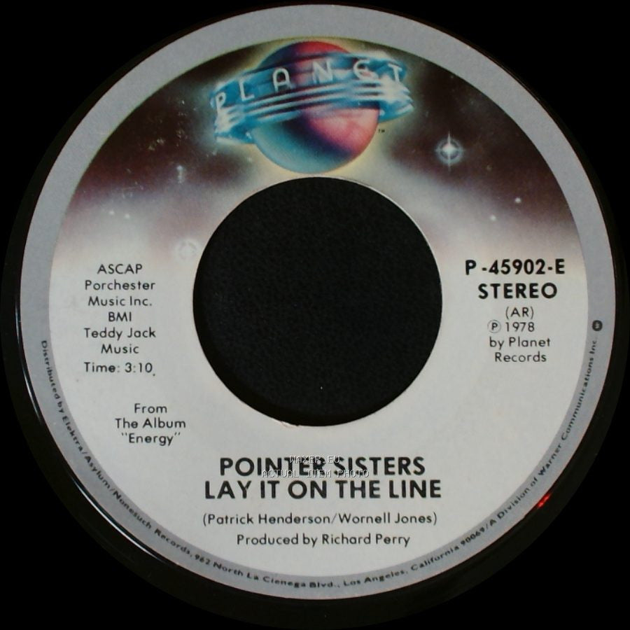 Pointer Sisters - Lay It On The Line / Happiness side A
