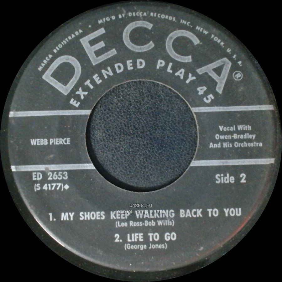 Webb Pierce - After The Boy Gets The Girl / I Owe It To My Heart / Unknown Title B side B