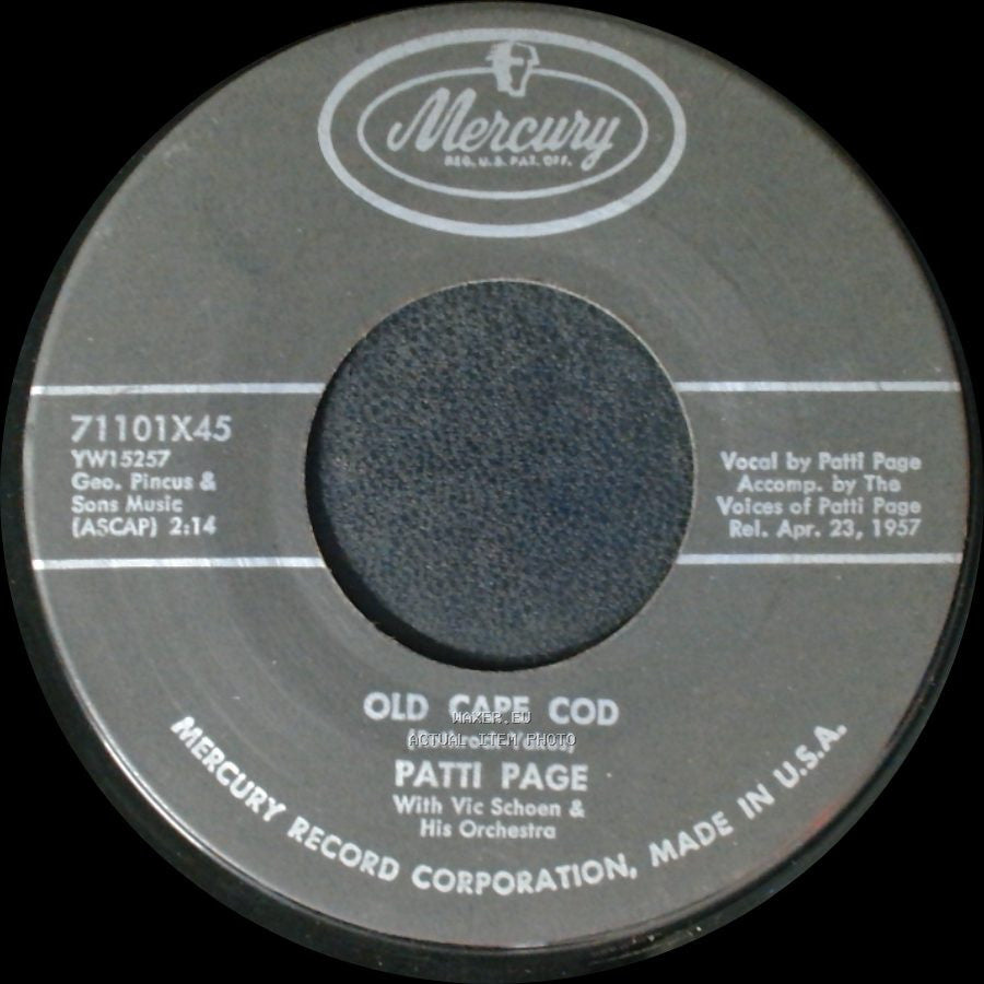 Patti Page - Old Cape Cod / Wondering side A