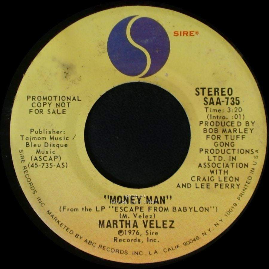 Martha Velez - Money Man / Money Man side A