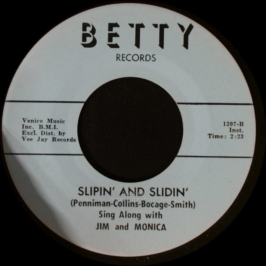Jim And Monica - Slipin' And Slidin' / Slipin' And Slidin' side B