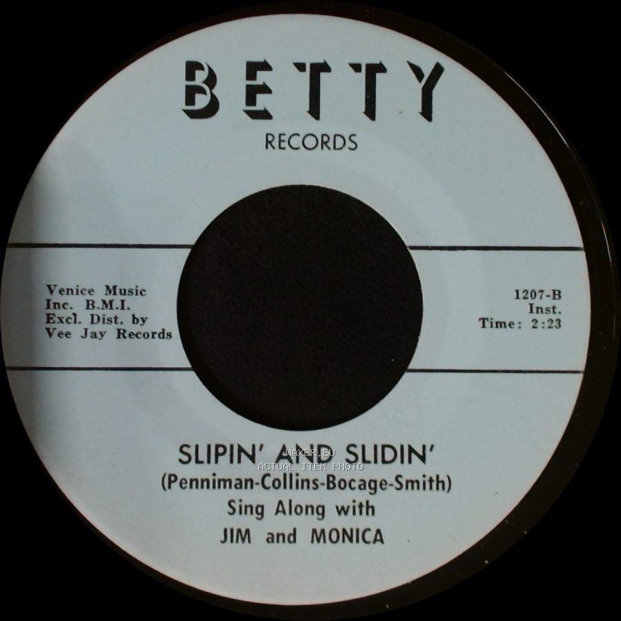 Jim And Monica - Slipin' And Slidin' / Slipin' And Slidin' side B