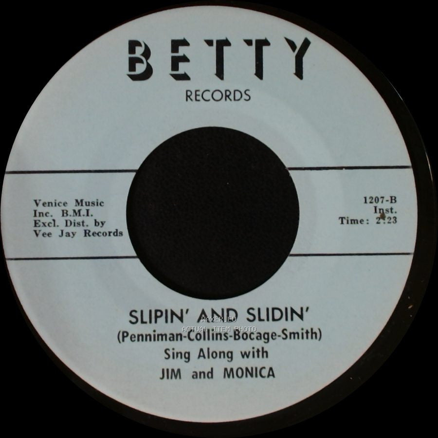 Jim And Monica - Slipin' And Slidin' / Slipin' And Slidin' side B