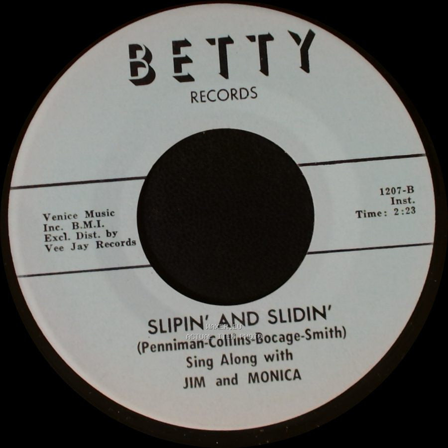 Jim And Monica - Slipin' And Slidin' / Slipin' And Slidin' side B